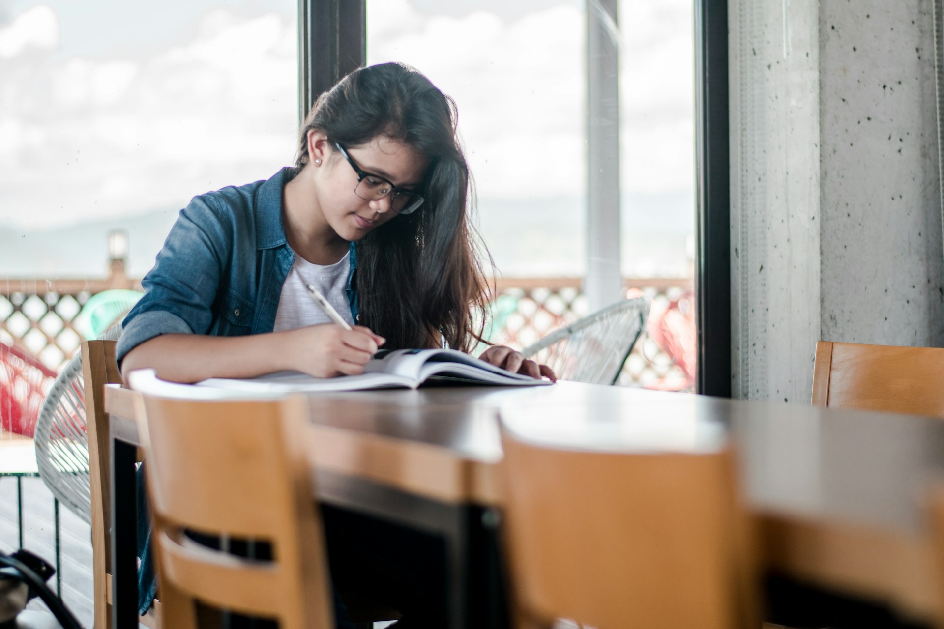 Girl reading book